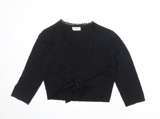 Womens UK Size 12 Kaliko Black Wrap Jumper