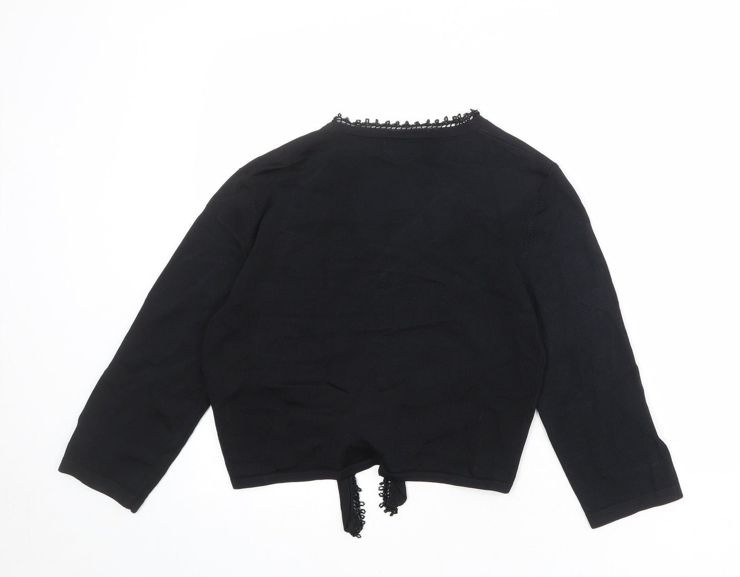 Womens UK Size 12 Kaliko Black Wrap Jumper