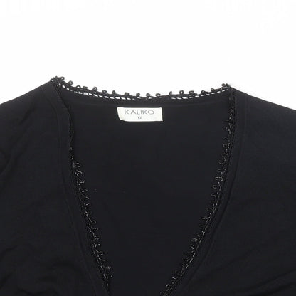 Womens UK Size 12 Kaliko Black Wrap Jumper
