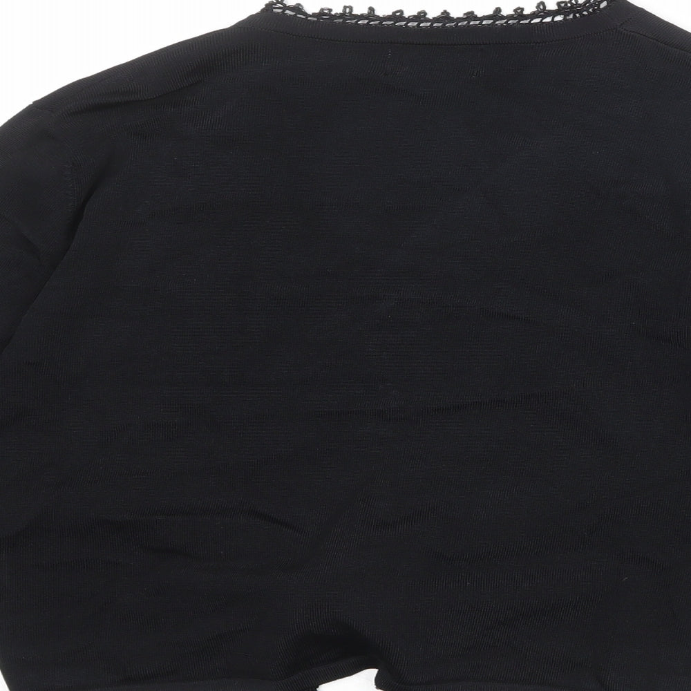Womens UK Size 12 Kaliko Black Wrap Jumper