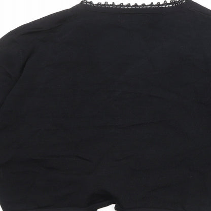 Womens UK Size 12 Kaliko Black Wrap Jumper