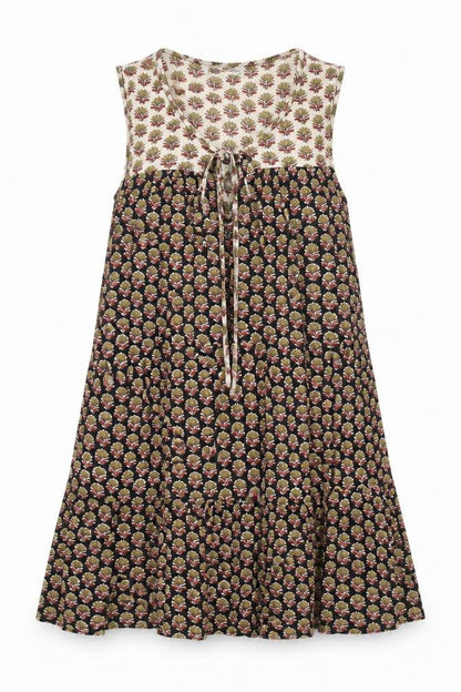 Pull&Bear Womens Multicoloured Geometric Viscose Shift Size XS Round Neck Tie