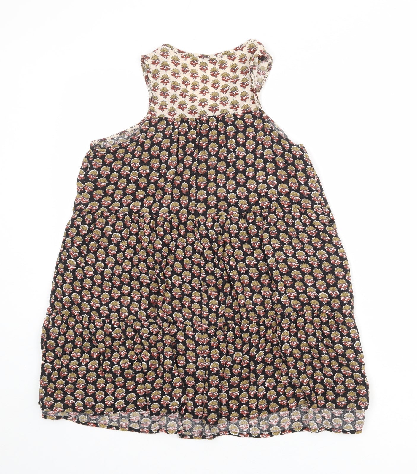 Pull&Bear Womens Multicoloured Geometric Viscose Shift Size XS Round Neck Tie