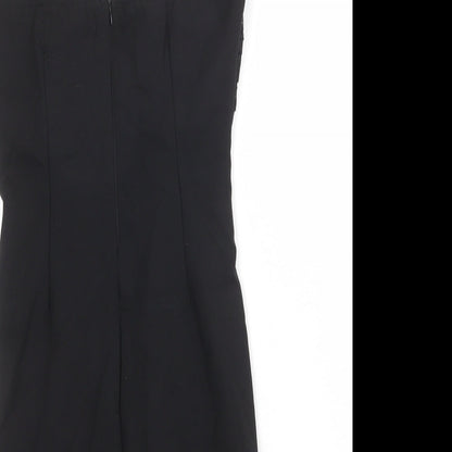 Misspap Womens Black Polyester Mini Size 6 Sweetheart Zip