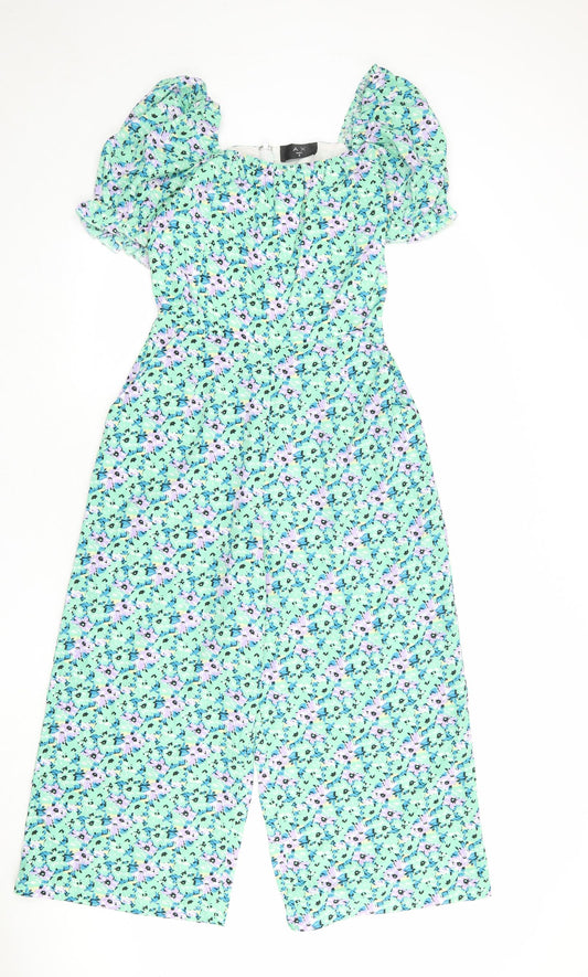 AX Paris Womens Multicoloured Floral Polyester Jumpsuit One-Piece Size 8 L21 in Zip