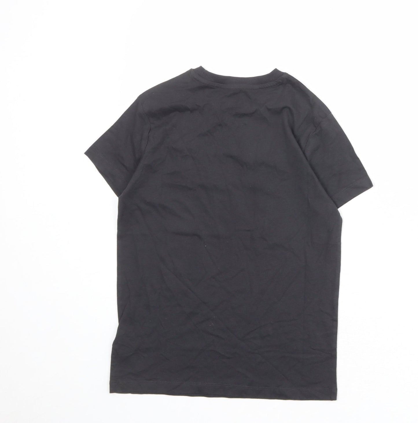 Marks and Spencer Boys Grey 100% Cotton Basic T-Shirt Size 9-10 Years Round Neck Pullover - Love Life Be Brave