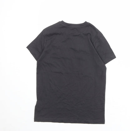 Marks and Spencer Boys Grey 100% Cotton Basic T-Shirt Size 9-10 Years Round Neck Pullover - Love Life Be Brave