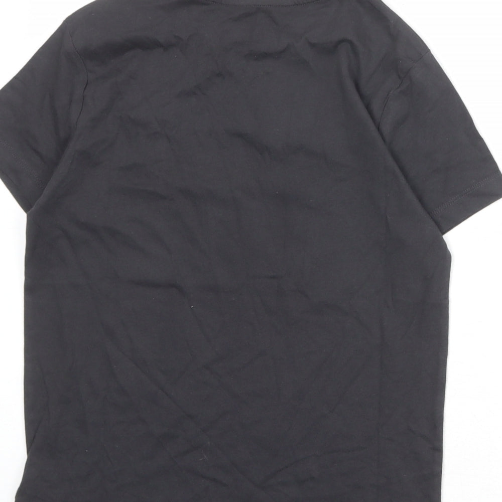 Marks and Spencer Boys Grey 100% Cotton Basic T-Shirt Size 9-10 Years Round Neck Pullover - Love Life Be Brave
