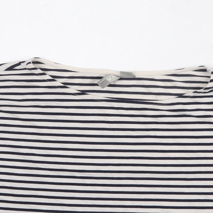 ASOS Womens White Striped Polyester Cropped Blouse Size 18 Round Neck