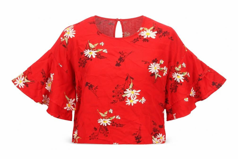 Womens UK Size 8 Warehouse Red Basic Blouse