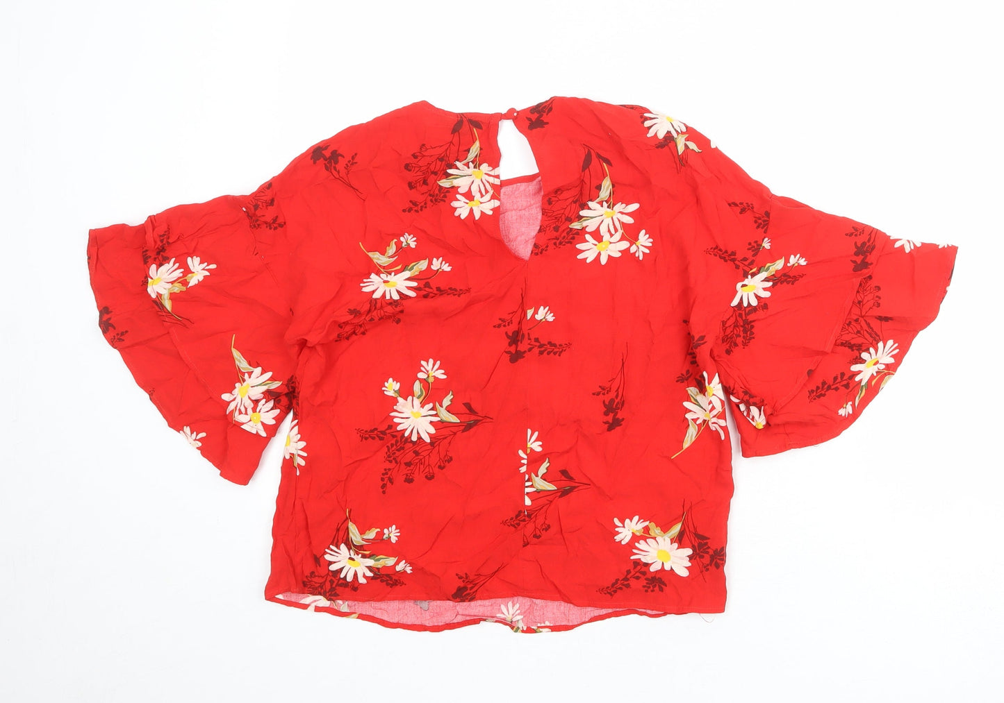 Womens UK Size 8 Warehouse Red Basic Blouse