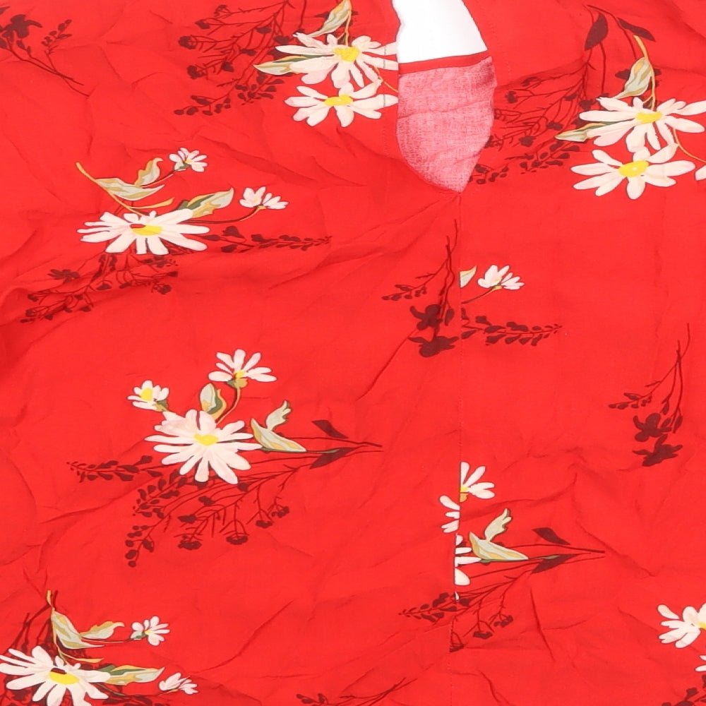 Womens UK Size 8 Warehouse Red Basic Blouse