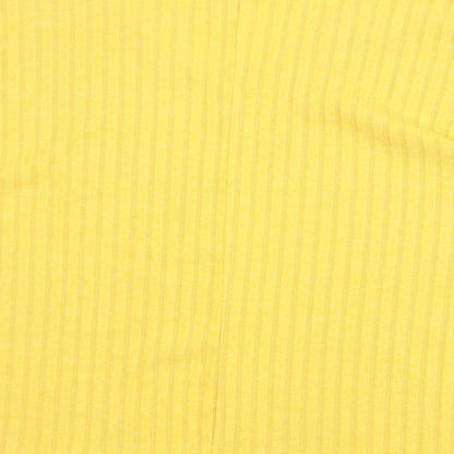 New Look Womens Yellow V-Neck Polyester Pullover Jumper Size L