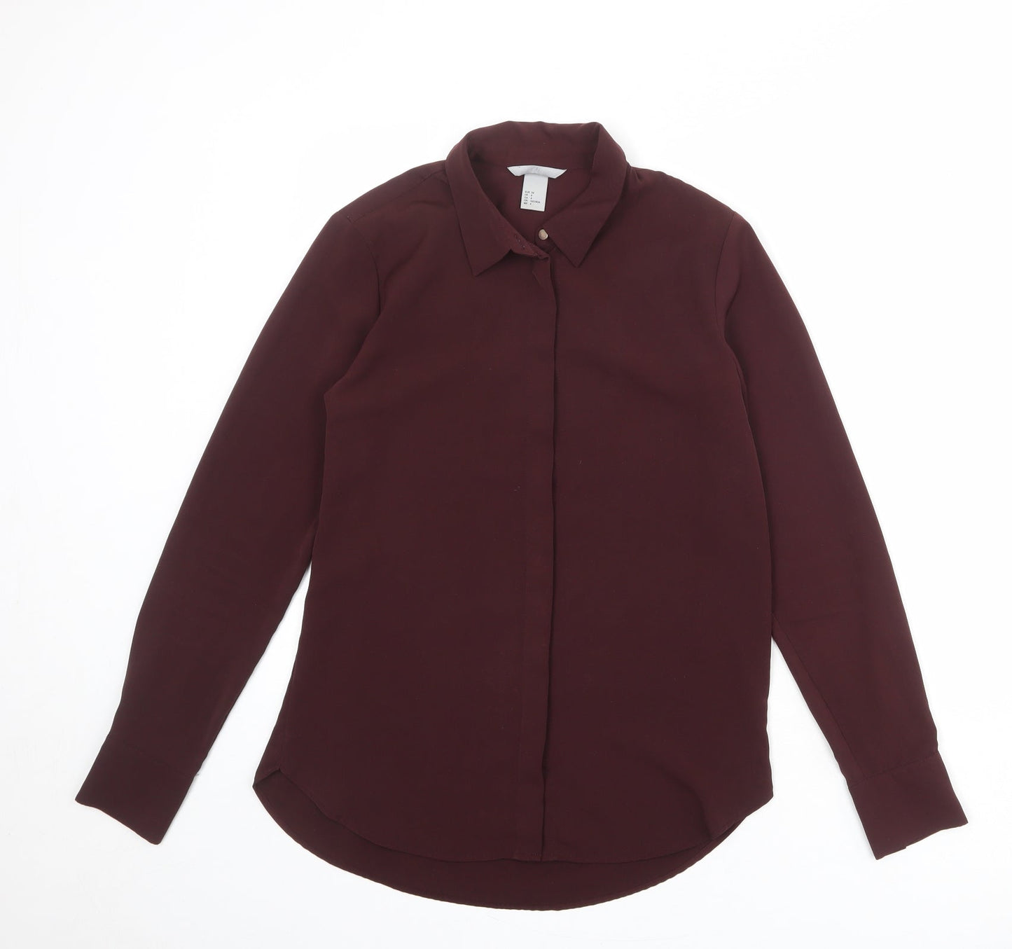Womens UK Size 8 H&M Red Basic Button-Up