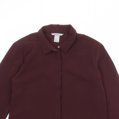 Womens UK Size 8 H&M Red Basic Button-Up