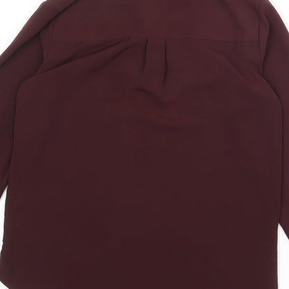 Womens UK Size 8 H&M Red Basic Button-Up