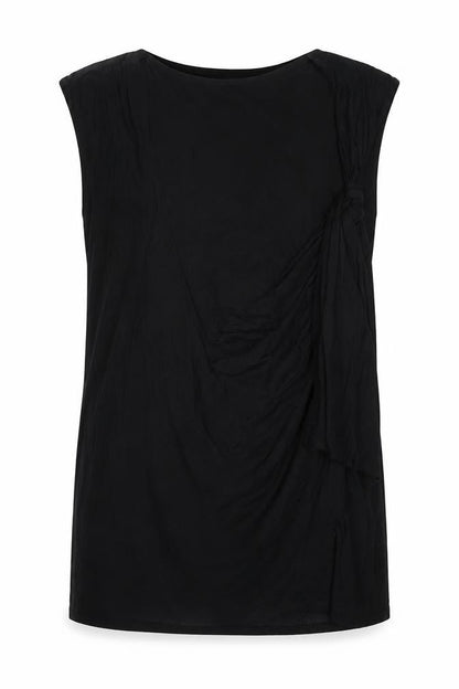 Planet Womens Black Viscose Basic Tank Size L Round Neck