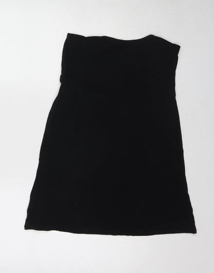Planet Womens Black Viscose Basic Tank Size L Round Neck