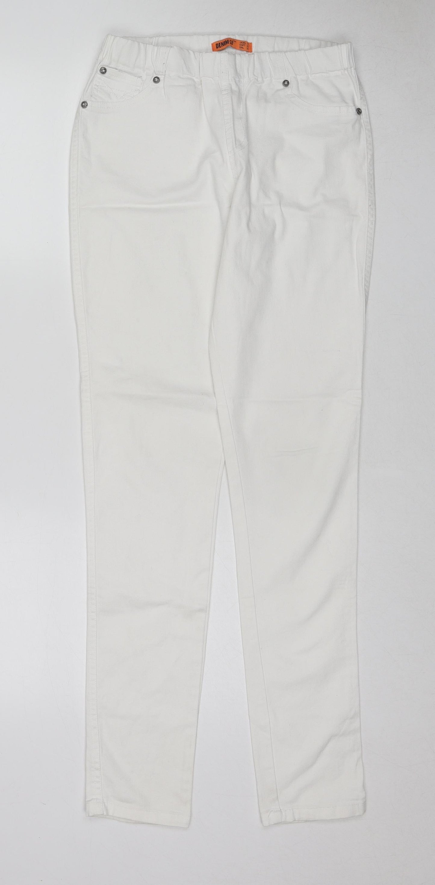 Denim & Co. Womens White Cotton Jegging Jeans Size 10 Regular