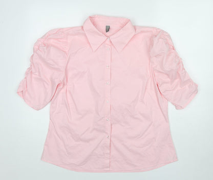 Womens UK Size XL CULTURE Pink Basic Button-Up