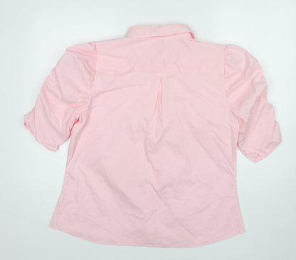 Womens UK Size XL CULTURE Pink Basic Button-Up