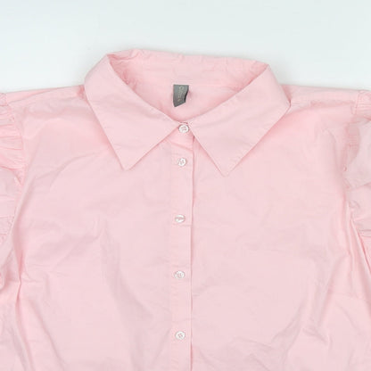Womens UK Size XL CULTURE Pink Basic Button-Up