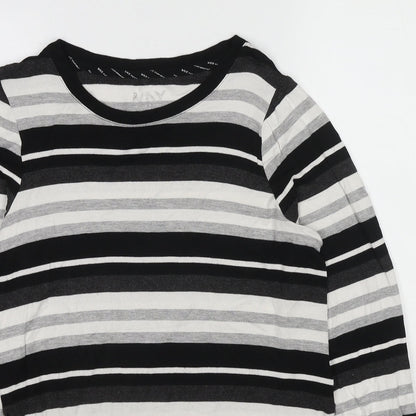 Marc New York Womens Black Round Neck Striped Viscose Pullover Jumper Size S