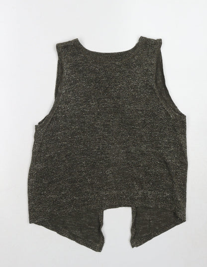 Womens UK Size 6 River Island Green Basic Tank