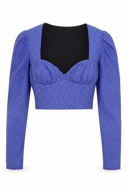 Womens UK Size S Zara Blue Cropped Blouse
