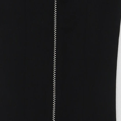 H&M Womens Black Cotton Mini Size 8 Scoop Neck Zip