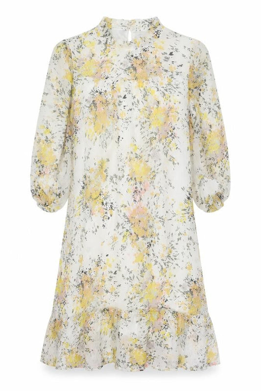 Saint Tropez Clothing Womens Multicoloured Floral Polyester A-Line Size XS Mock Neck Button