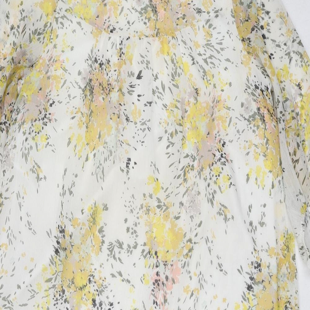 Saint Tropez Clothing Womens Multicoloured Floral Polyester A-Line Size XS Mock Neck Button