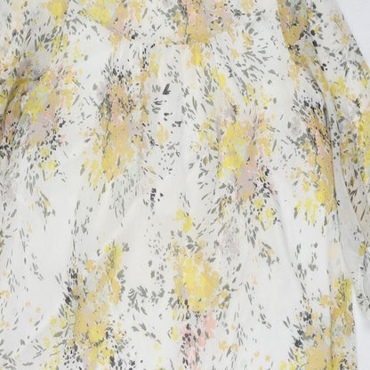 Saint Tropez Clothing Womens Multicoloured Floral Polyester A-Line Size XS Mock Neck Button