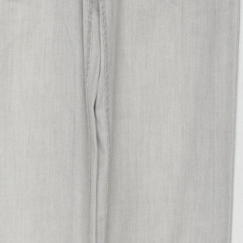 Denim & Co. Womens Grey Cotton Skinny Jeans Size 10 L32 in Slim Zip