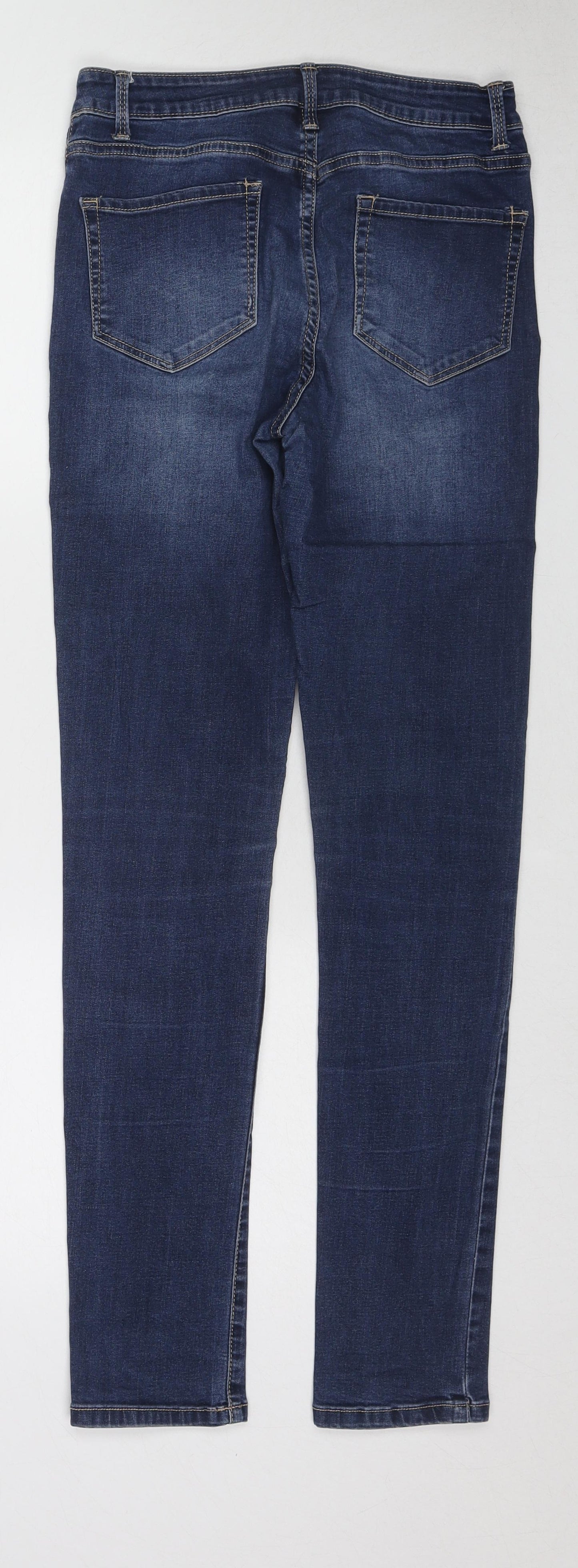 Denim & Co. Womens Blue Cotton Skinny Jeans Size 10 L29 in Regular Zip