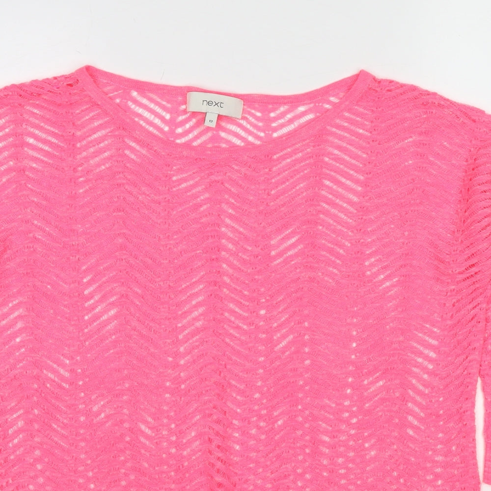 Womens UK Size 12 NEXT Pink Pullover Jumper