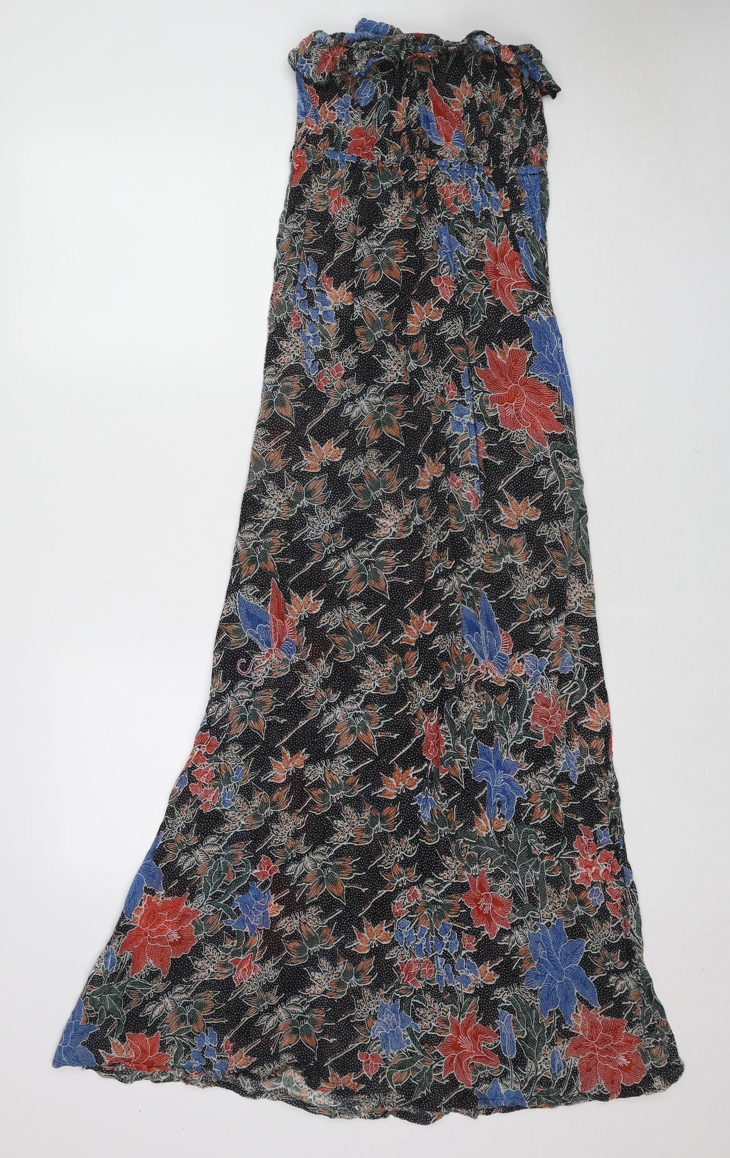Topshop Womens Multicoloured Geometric Cotton A-Line Size S Off the Shoulder Pullover
