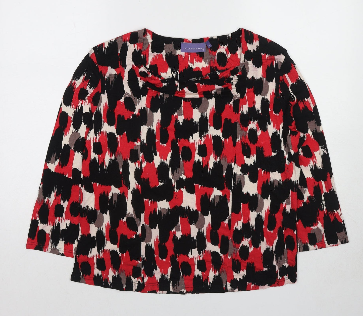 Autonomy Womens Multicoloured Geometric Viscose Basic Blouse Size 18 Round Neck