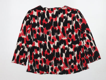 Autonomy Womens Multicoloured Geometric Viscose Basic Blouse Size 18 Round Neck