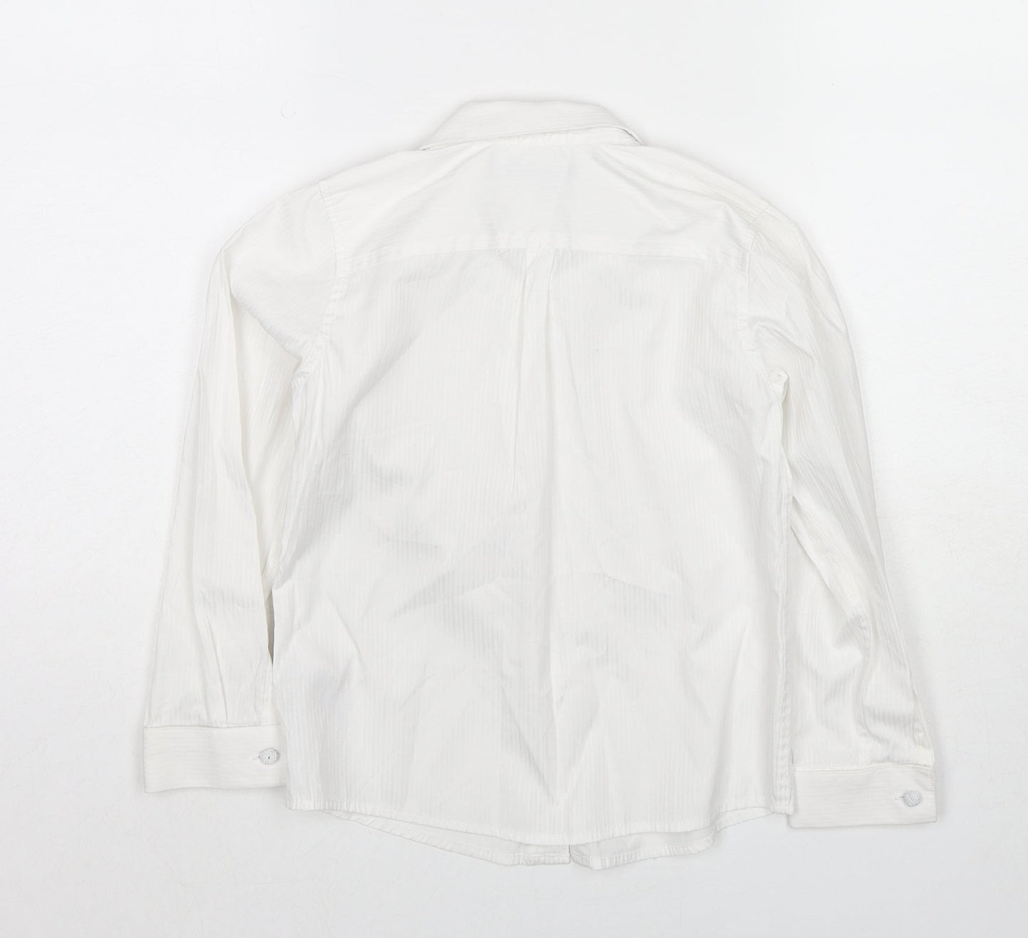Autograph Boys White Polyester Basic Button-Up Size 6-7 Years Collared Button