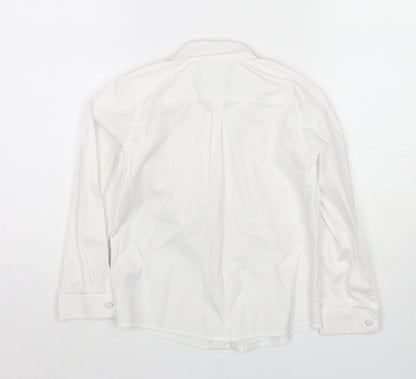 Autograph Boys White Polyester Basic Button-Up Size 6-7 Years Collared Button