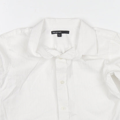 Autograph Boys White Polyester Basic Button-Up Size 6-7 Years Collared Button