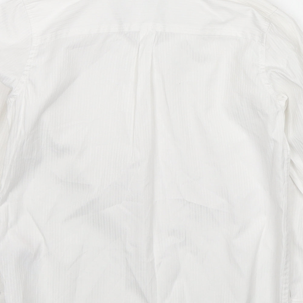 Autograph Boys White Polyester Basic Button-Up Size 6-7 Years Collared Button