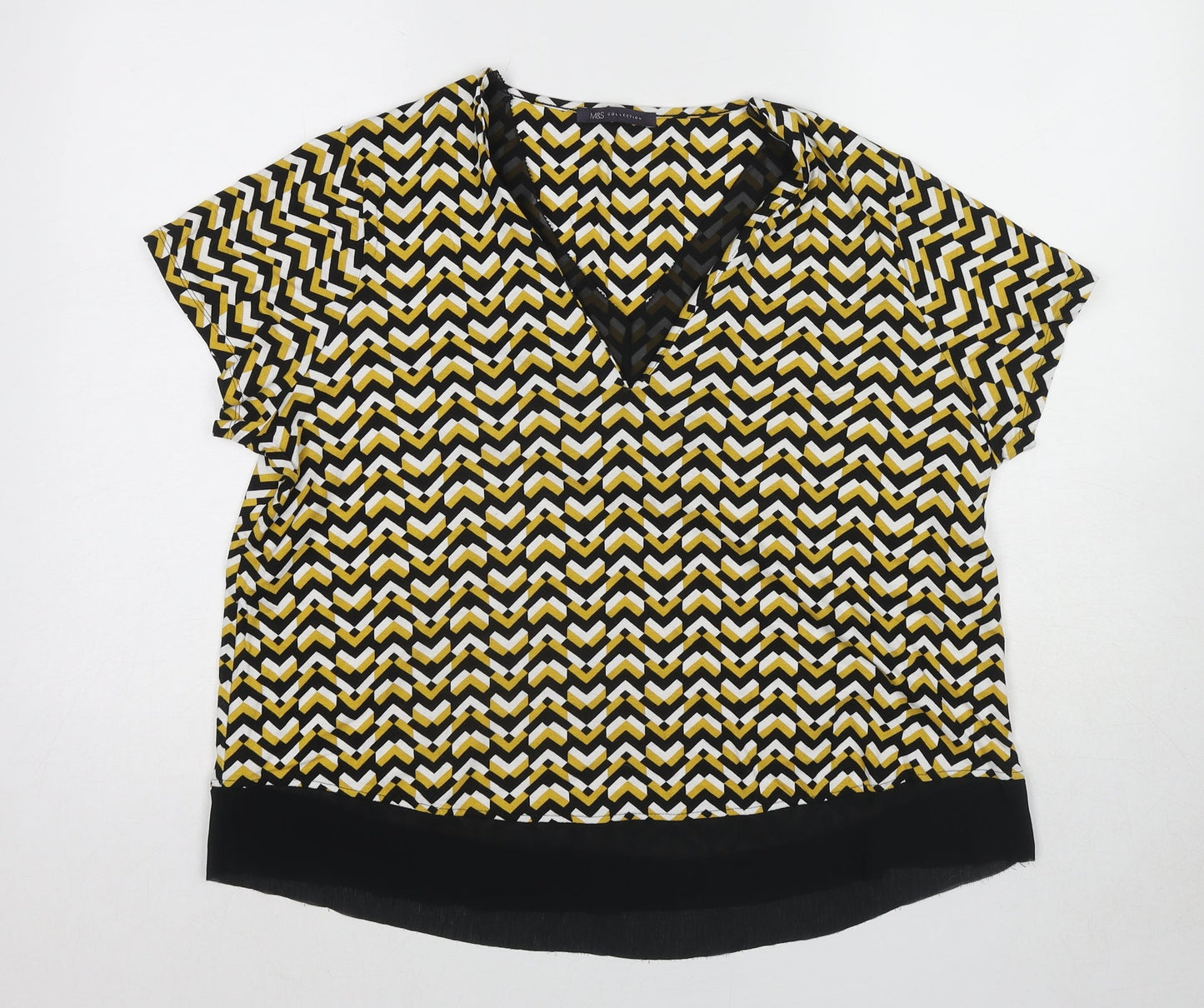 Womens UK Size 18 Marks and Spencer Yellow Basic Blouse