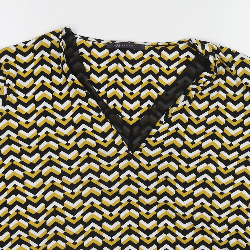 Womens UK Size 18 Marks and Spencer Yellow Basic Blouse
