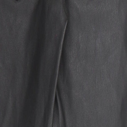 Stockholm Atelier Womens Black Cotton Trousers Size 8 Regular Zip - Coated