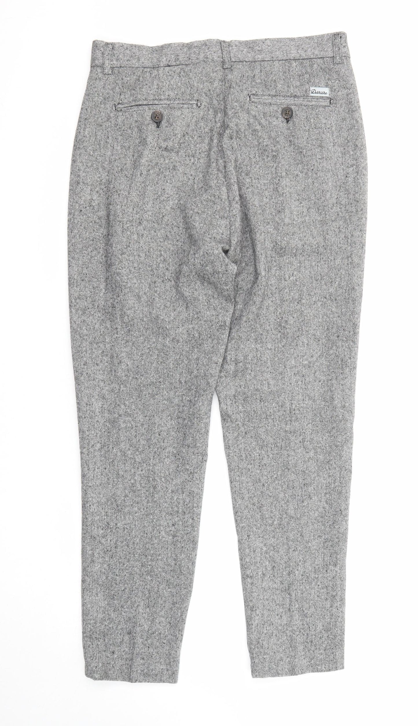 Derriere Womens Grey Acrylic Chino Trousers Size 30 in Regular Zip