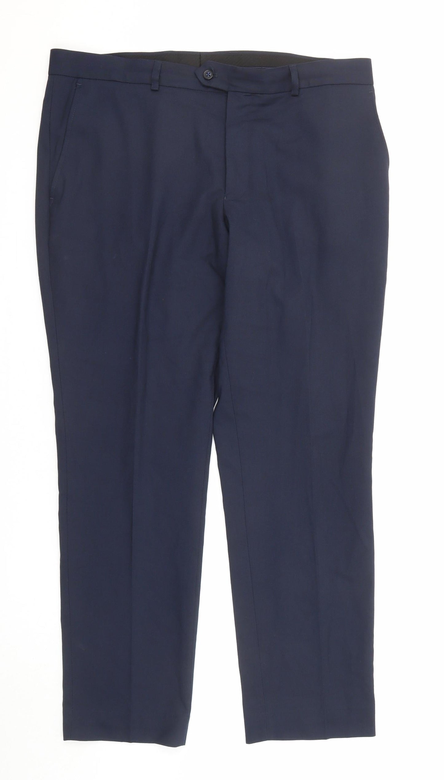 Ventura Mens Blue Polyester Dress Pants Trousers Size 36 in Slim Zip