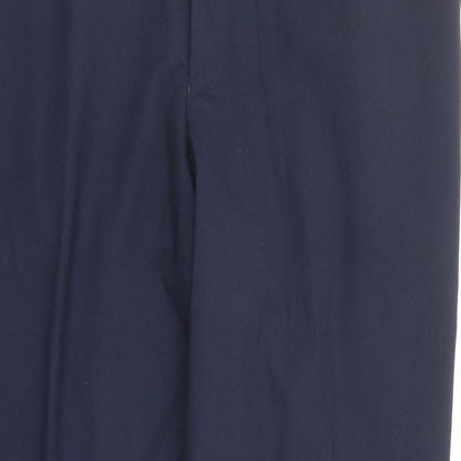 Ventura Mens Blue Polyester Dress Pants Trousers Size 36 in Slim Zip