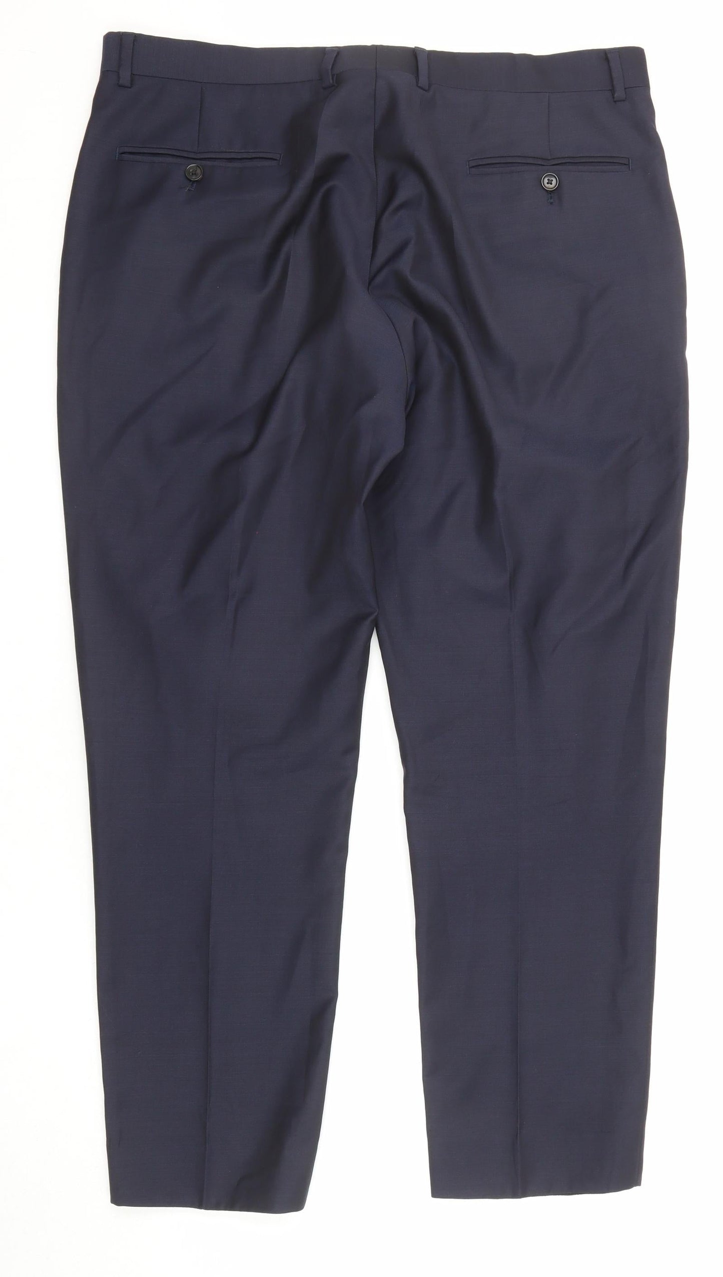 Reiss Mens Blue Polyester Dress Pants Trousers Size 36 in Regular Zip